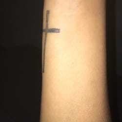 Murda Ink Tattoo's Inc - This Is How It Looks Regular So As You Can See The Angle Sucks And It Is Slanted That's Why I Asked Him To Move It Over To The Right