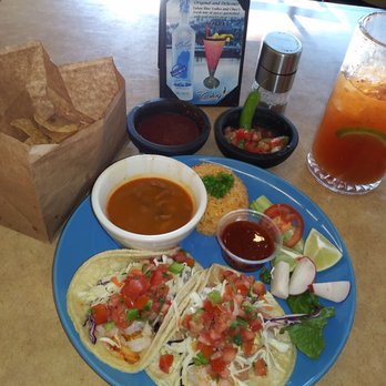 Mari Chuy's - Tacos de camaron, shrimp tacos with rice and beans, chips and 2 salsas, and a Michelafa with Modelo! - Mexican Near Me - Reno, Nevada Mari Chuy's - Tacos de camaron, shrimp tacos with rice and beans, chips and 2 salsas, and a Michelafa with Modelo! - Mexican Near Me - Reno, Nevada