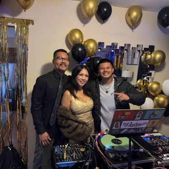 DJ Asthmatc - Kyle's setup (not pictured: one speaker inside and one outside) - DJs Near Me