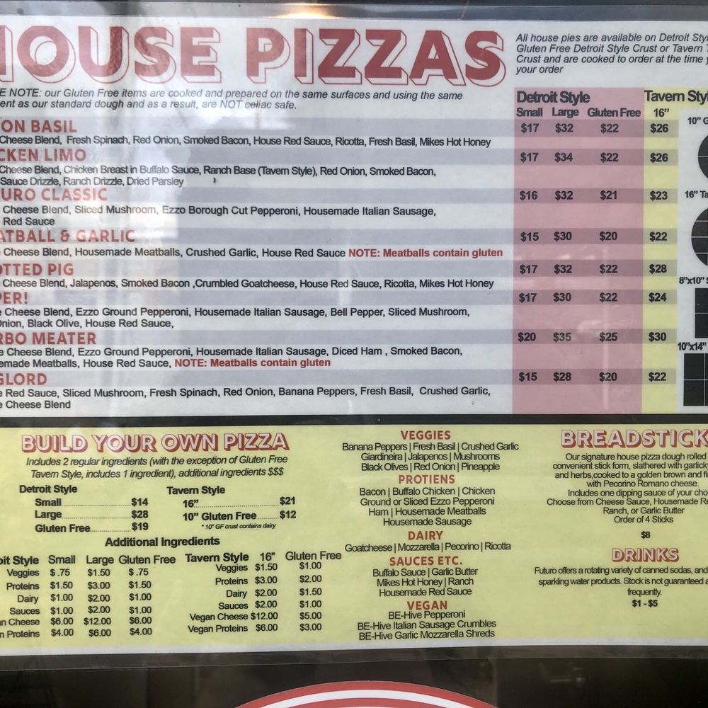 Futuro - Menu - Pizza Near Me - Indianapolis, Indiana Futuro - Menu - Pizza Near Me - Indianapolis, Indiana