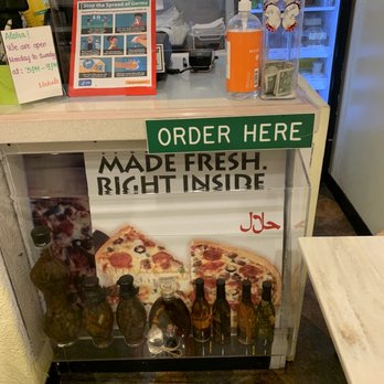 Amina Pizzeria - Halal sign - Pizza Near Me - Honolulu, Hawaii