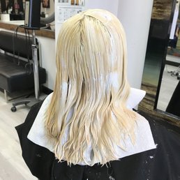 Bleaching the hair. Bleaching the hair.