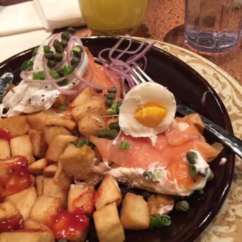 Another Broken Egg Cafe - Salmon Benedict with the not so happy hard boiled like eggs. Fail. - Breakfast & Brunch Near Me - Burbank, California Another Broken Egg Cafe - Salmon Benedict with the not so happy hard boiled like eggs. Fail. - Breakfast & Brunch Near Me - Burbank, California