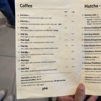 Phe - menu july 2026 - Coffee & Tea Near Me - Seattle, Washington