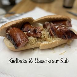 Zuzannas Gourmet - Kiełbasa and Sauerkraut sandwich.