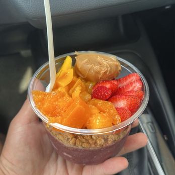 Sweet Hula - Created my own bowl w acai, mango, papaya, strawberry, and PB - Acai Bowls Near Me - Kihei , Hawaii Sweet Hula - Created my own bowl w acai, mango, papaya, strawberry, and PB - Acai Bowls Near Me - Kihei , Hawaii
