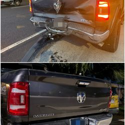 Larry H. Miller Collision Center - My Truck of the accident   My Truck when Larry H. Miller repaired it