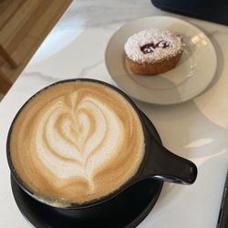 Taste Coffee - Almond milk latte and Friand (almond flour cake - so light and delicious!)
