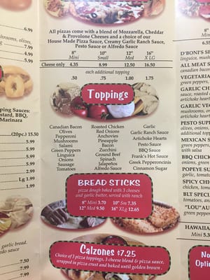 Menu photo 8 D'boni's Pizza Escalon, CA Menu photo 8 D'boni's Pizza Escalon, CA