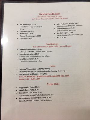Menu photo 1 La Mexicana Silver City, NM Menu photo 1 La Mexicana Silver City, NM
