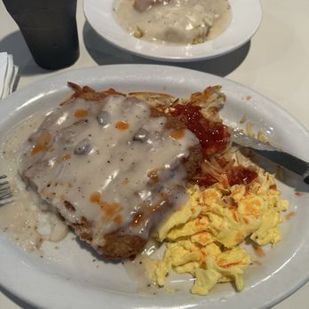 Ranchos Liberty Cafe - Chicken fried steak with biscuits and gravy - American Near Me - Madera, California Ranchos Liberty Cafe - Chicken fried steak with biscuits and gravy - American Near Me - Madera, California