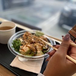 Nishi Poke Sushi Roll - Large Poke Bowl (4 Scoops) & Miso Soup