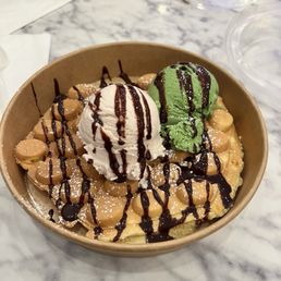Egg Puffs With 2 Scoop Of Ice Cream Egg Puffs With 2 Scoop Of Ice Cream