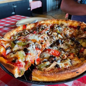 Market Street Pizza - Deep dish. Half Supremo, half vegetarian - Pizza Near Me - Spokane, Washington Market Street Pizza - Deep dish. Half Supremo, half vegetarian - Pizza Near Me - Spokane, Washington