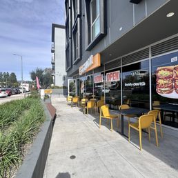Plenty of outdoor seating and parking around the back! On busy Reseda Blvd but not too hectic!