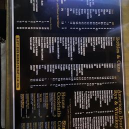 Drink menu Drink menu