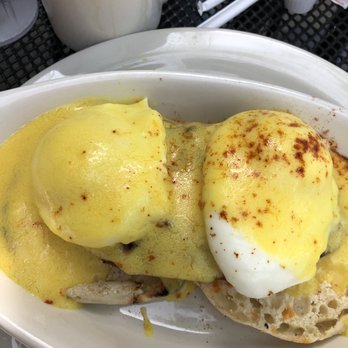 Jines Restaurant - Eggs Benedict with Chorizo Sausage- Outstanding - Greek Near Me - Rochester, New York