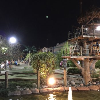 Pirate's Quest - The course at night - Mini Golf Near Me - Indianapolis, Indiana
