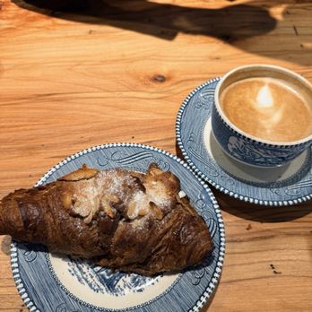 maman - almond croissant and flat white - Bakeries Near Me - Washington, DC, District of Columbia