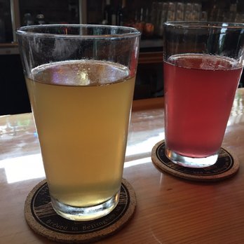 Kombucha Town - Kombucha gold (left), blueberry (right) - Kombucha Near Me - Bellingham, Washington