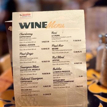 Islands Restaurant - Wine list - Burgers Near Me - Chino, California