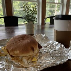 The Corner Market - 2 eggs, crispy bacon bagel sandwich $8