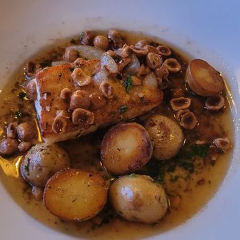 Scales - Halibut with brown butter and hazelnuts - Seafood Near Me - Portland, Maine Scales - Halibut with brown butter and hazelnuts - Seafood Near Me - Portland, Maine
