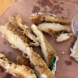 a plate of fried chicken strips a plate of fried chicken strips
