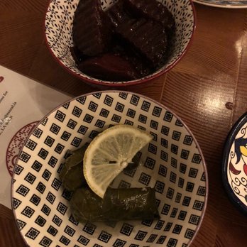 Mazal - Beets and stuffed grape leaves (4 total per order) - Wine Bars Near Me - Los Angeles, California Mazal - Beets and stuffed grape leaves (4 total per order) - Wine Bars Near Me - Los Angeles, California