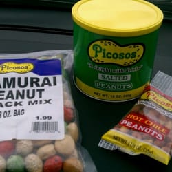 Dino & Gino Liquors - I bought the regular salted Picosos and was shamed by Dino for it.  He threw in the hot chile ones for free bc of it.  Lol!