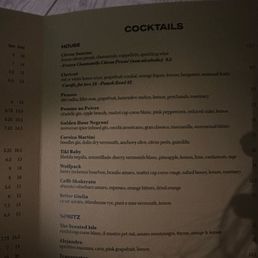 Drink menu Drink menu