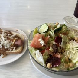 Coney and Leo's Famous Greek Salad and coney !