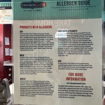 Cinnabon Swirl - Allergen guide - Bakeries Near Me - Peoria, Arizona