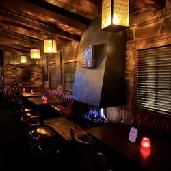 Alfredo's Cantina - Fireplace and romantical seating.