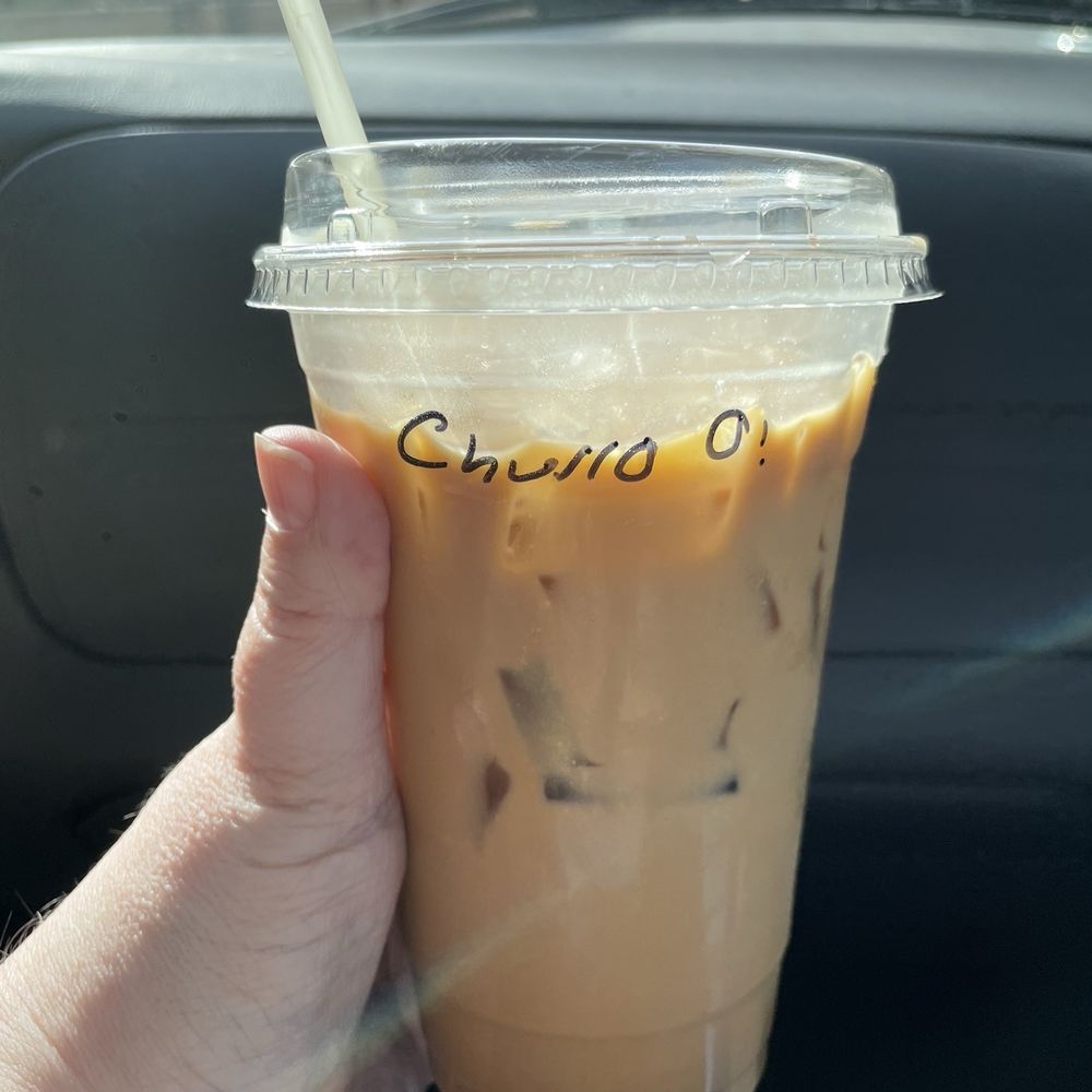The Churro (white chocolate, caramel, cinnamon) with oat milk, iced. So delicious. The Churro (white chocolate, caramel, cinnamon) with oat milk, iced. So delicious.