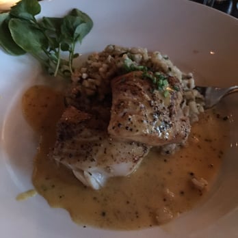 Voila! Bistrot - Black cod and risotto - French Near Me - Seattle, Washington Voila! Bistrot - Black cod and risotto - French Near Me - Seattle, Washington