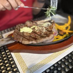 2 Brother’s Steak House - Bone in rib eye steak with mashed potatoes