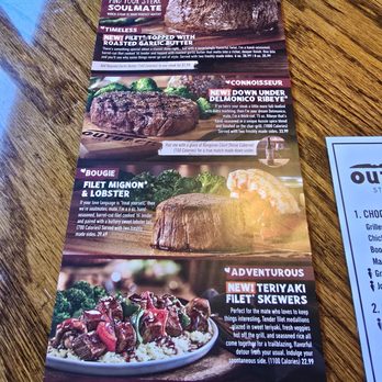 Outback Steakhouse - Back of drink menu - specials - Steakhouses Near Me - Richmond, Virginia