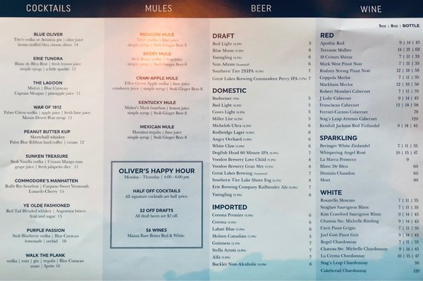Menu photo 7 Oliver's Rooftop Erie, PA