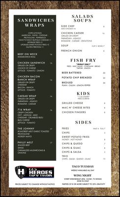 Menu photo 1 CC’s Heroes Tap & Tavern Akron, NY Menu photo 1 CC’s Heroes Tap & Tavern Akron, NY