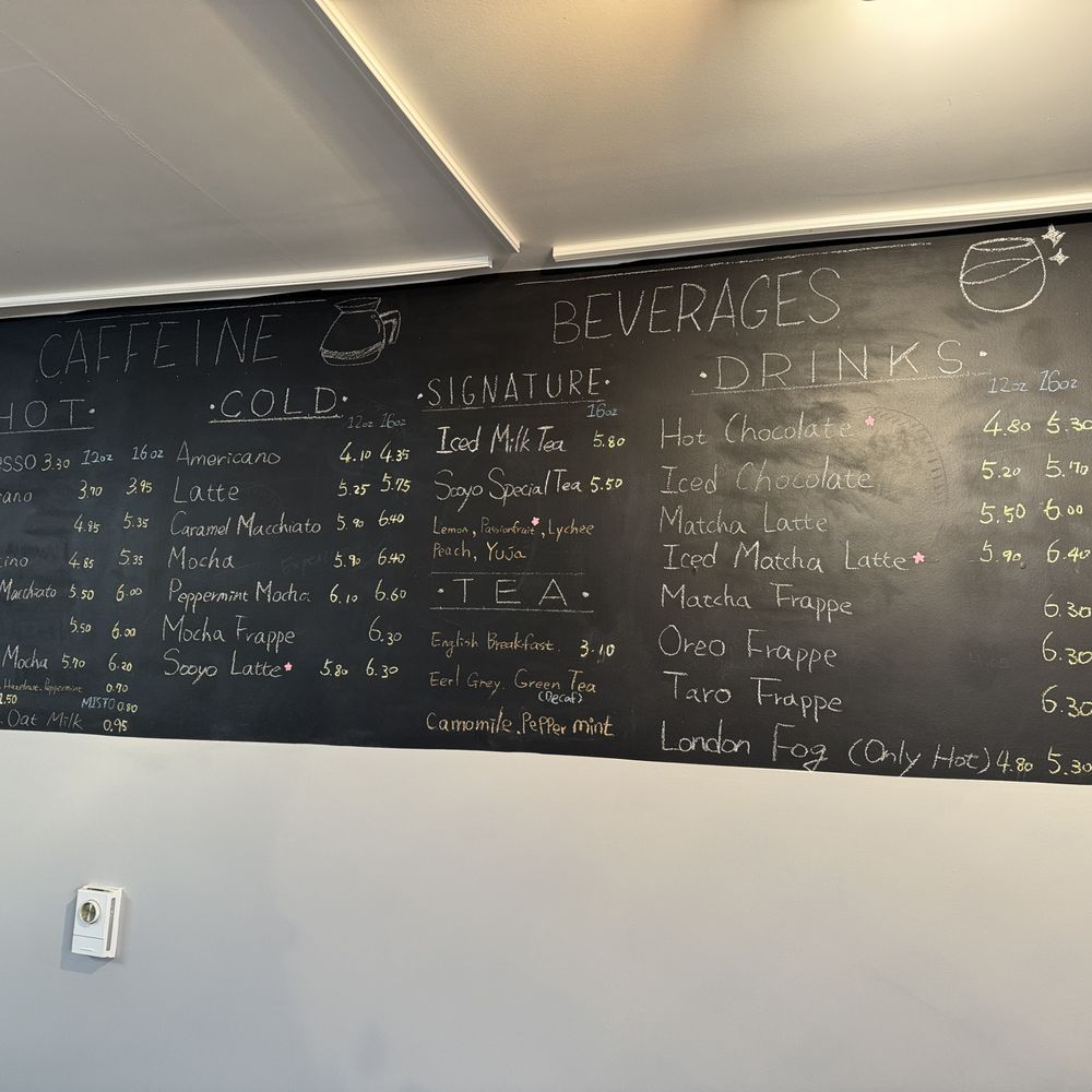 Sooyo Cafe - Coffee menu~ (December 2024) - Cafes Near Me - Vancouver, British Columbia