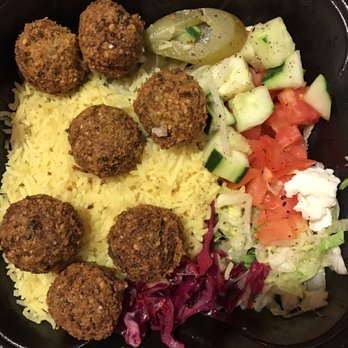 Pita Int - Call-ahead falafel rice bowl. Was expecting a lot more for $8.50. Tiny white glob is the only sauce given and was hoping for more veggies. - Mediterranean Near Me - Dublin, Ohio Pita Int - Call-ahead falafel rice bowl. Was expecting a lot more for $8.50. Tiny white glob is the only sauce given and was hoping for more veggies. - Mediterranean Near Me - Dublin, Ohio