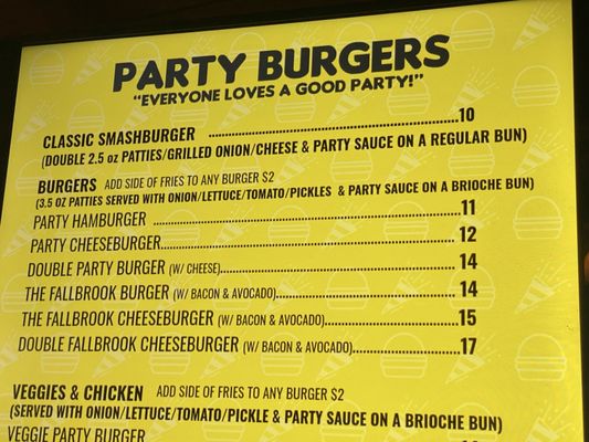 Menu photo 1 Party Burger by Booze Brothers Brewing Fallbrook, CA Menu photo 1 Party Burger by Booze Brothers Brewing Fallbrook, CA