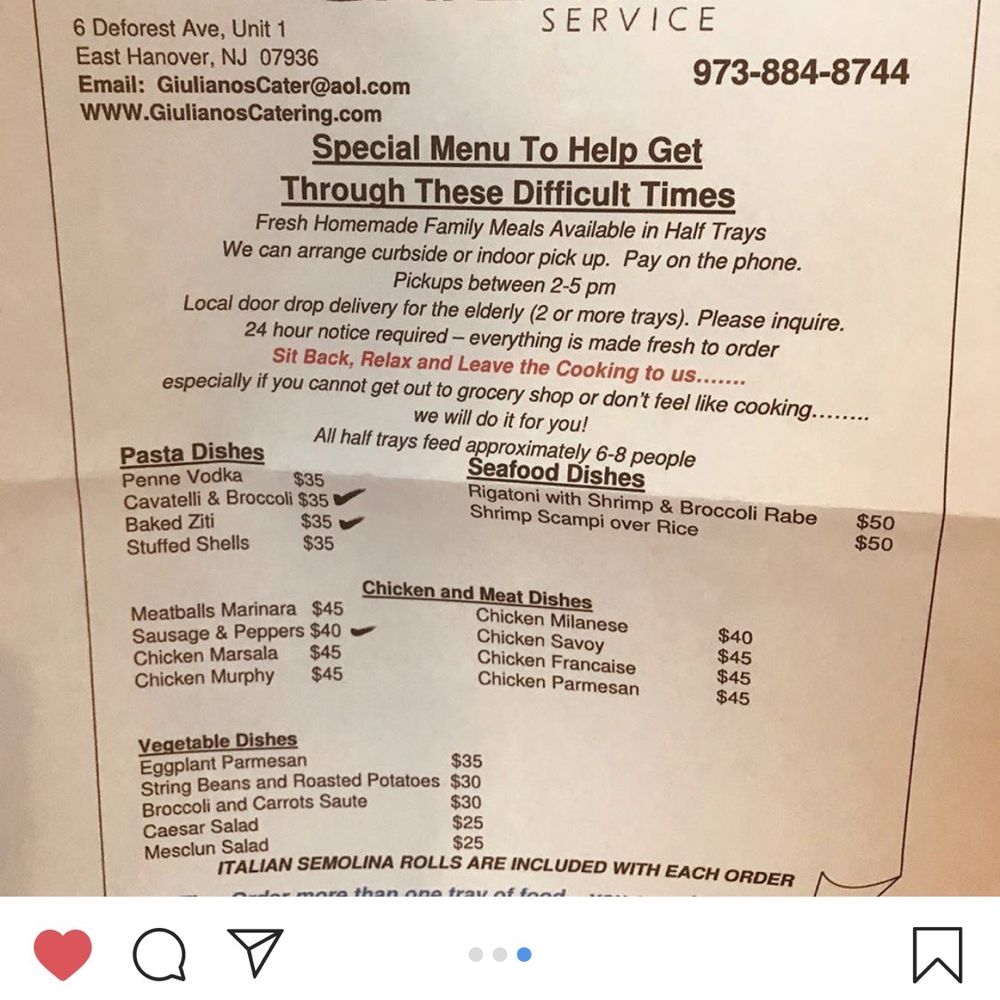 Giuliano's Catering Service - Also ordered cavatelli and broccoli , chicken Murphy and salad - Caterers Near Me - East Hanover, New Jersey Giuliano's Catering Service - Also ordered cavatelli and broccoli , chicken Murphy and salad - Caterers Near Me - East Hanover, New Jersey