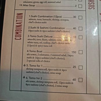 Tomo Sushi - Menu - Sushi Bars Near Me - Flower Mound, Texas