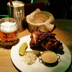 Kotleta - Roasted Pork Knee with mustard sauce and pickle