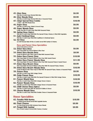 Menu photo 4 Udupi Palace Surrey, BC