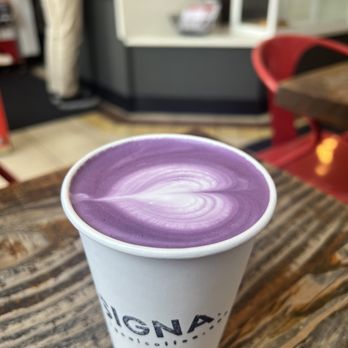 SIGNAL Coffee Roasters - Ube Latte - Coffee & Tea Near Me - Alameda, California SIGNAL Coffee Roasters - Ube Latte - Coffee & Tea Near Me - Alameda, California