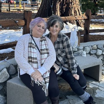 Restaurant Gastrognome - Me and my sissy bundled up for the cold, crisp weather. This is in the town Square. - New American Near Me - Idyllwild, California
