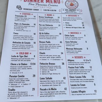Bravazo - Dinner Menu - Latin American Near Me - Pleasanton, California Bravazo - Dinner Menu - Latin American Near Me - Pleasanton, California
